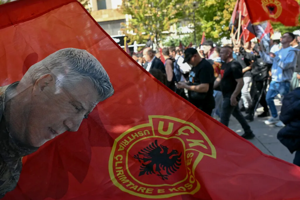 Supporters gather in Pristina on day of the verdict