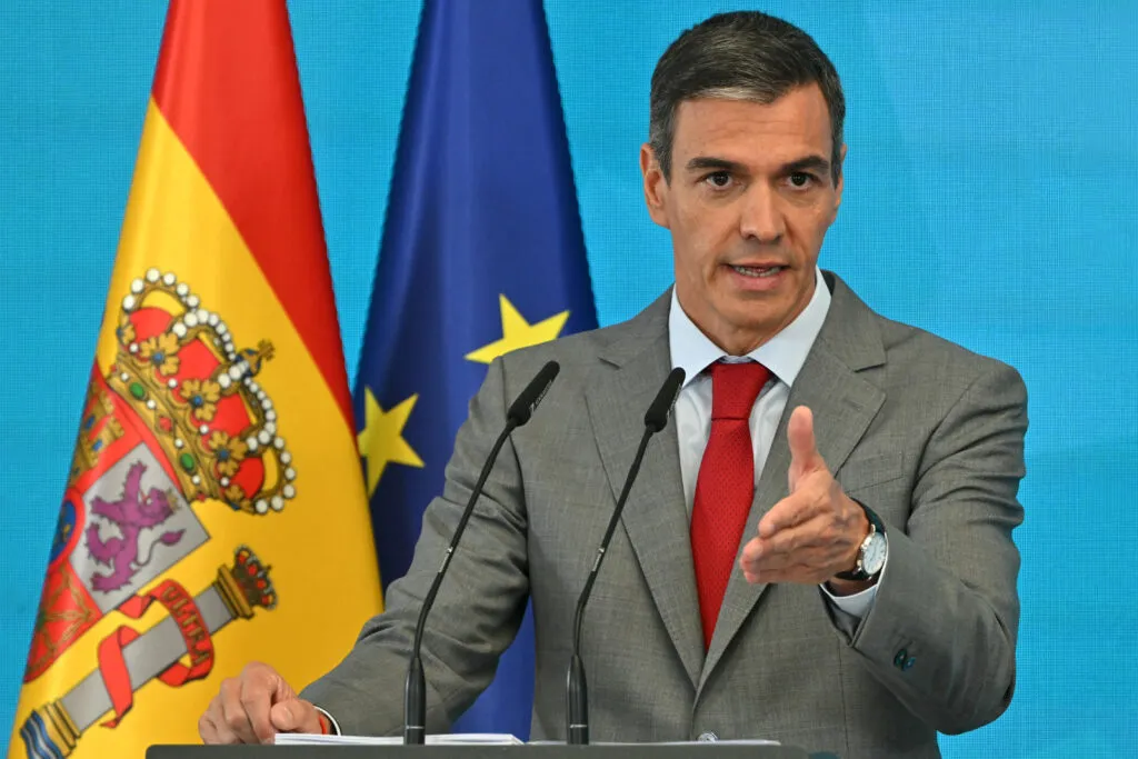 Spanish prime minister at a press conference